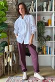 Luxury Tapered Magic Trouser Aubergine